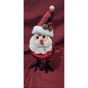 2021 Walmart Christmas Holiday Time Fabric Bird  Santa Beard Hat Beads EUC Decor
